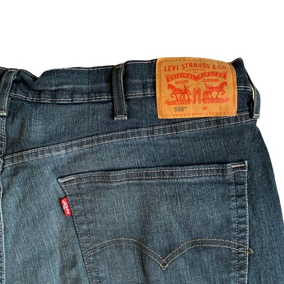 Levis 559 Men's 44 x 29 Relaxed Straight Medium Wash Denim Jeans ACTUAL 43 x 27 - Picture 6 of 8
